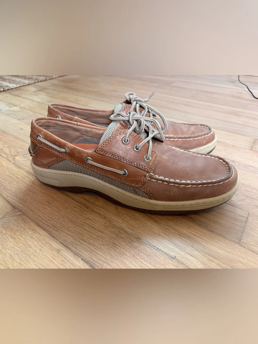 Sperry Men’s 11 Brown Leather Boat Shoes Lace Up Casual Deck Loafers
